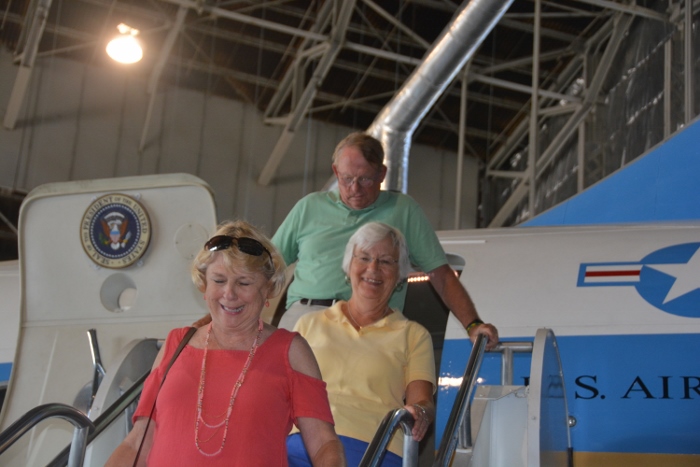 exiting the Kennedy plane